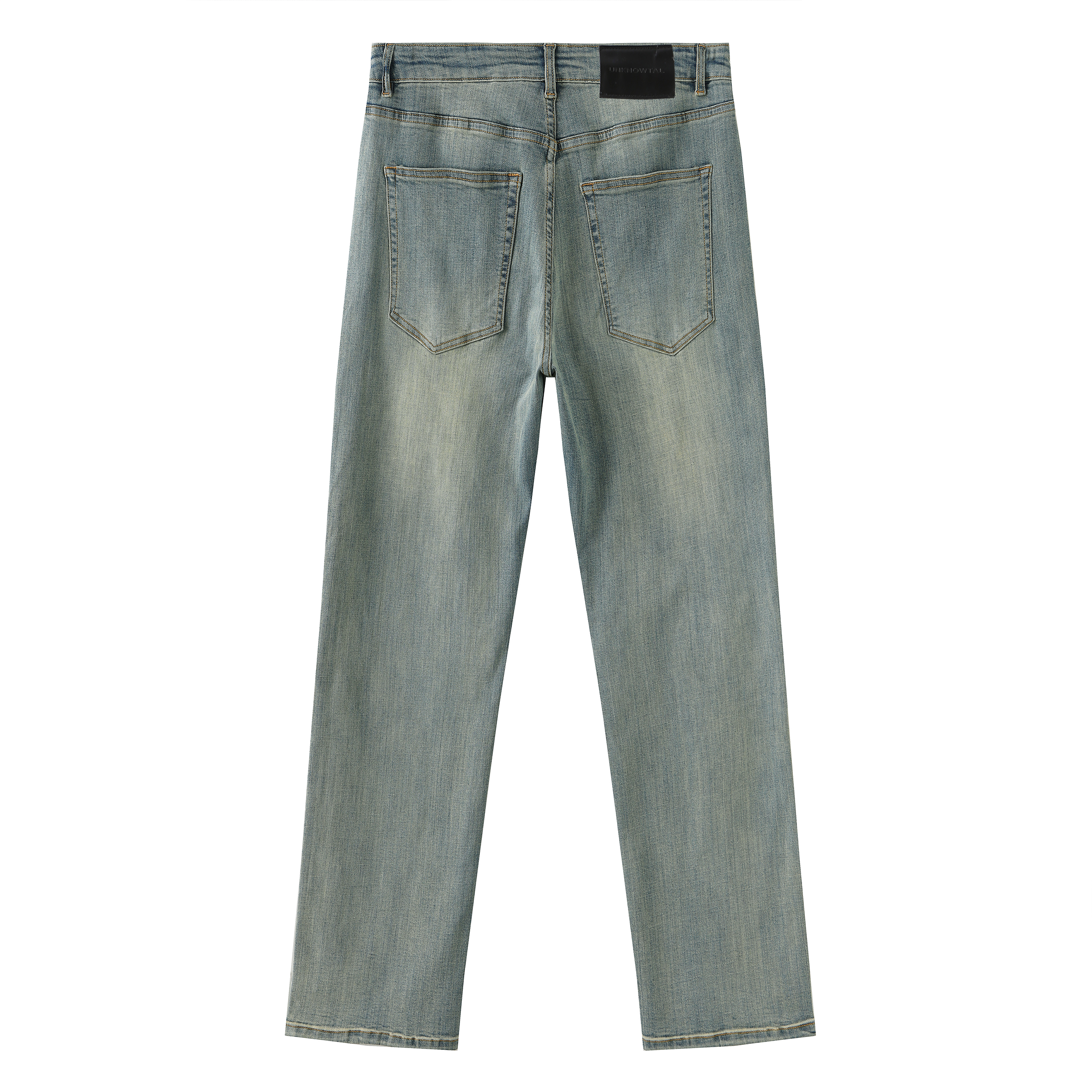 Джинсы UNKNOWTAL унисекс, желтые, грязевые