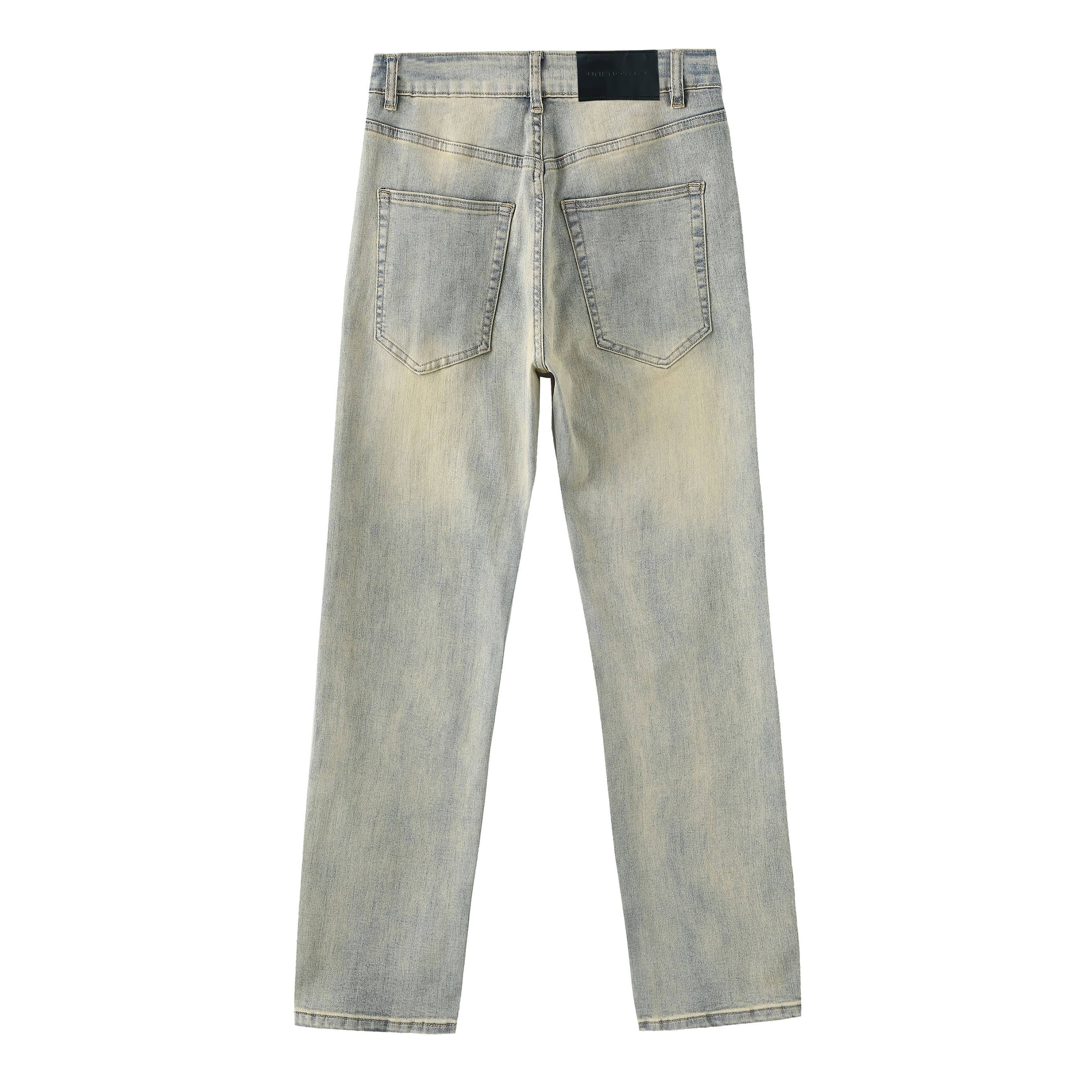 Джинсы UNKNOWTAL унисекс, желтые, грязевые