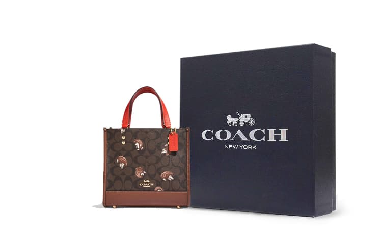 Женская большая сумка COACH из коровьей кожи, сумка для покупок, сумка через плечо, сумка через плечо, сумочка с монограммой коричневого цвета