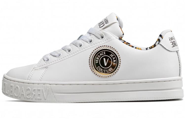 VERSACE JEANS COUTURE Low top Stylish Skateboarding Shoes Women's White