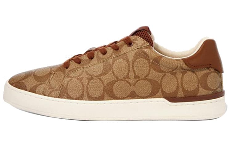 COACH Clip Low Top Stylish Skateboarding Shoes Men's Brown
