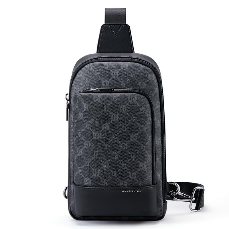 Мужская сумка через плечо GOLF из ПВХ, папина сумка через плечо, поясная сумка, слинг-сумка среднего размера, черная