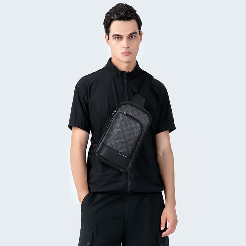 Мужская сумка через плечо GOLF из ПВХ, папина сумка через плечо, поясная сумка, слинг-сумка среднего размера, черная