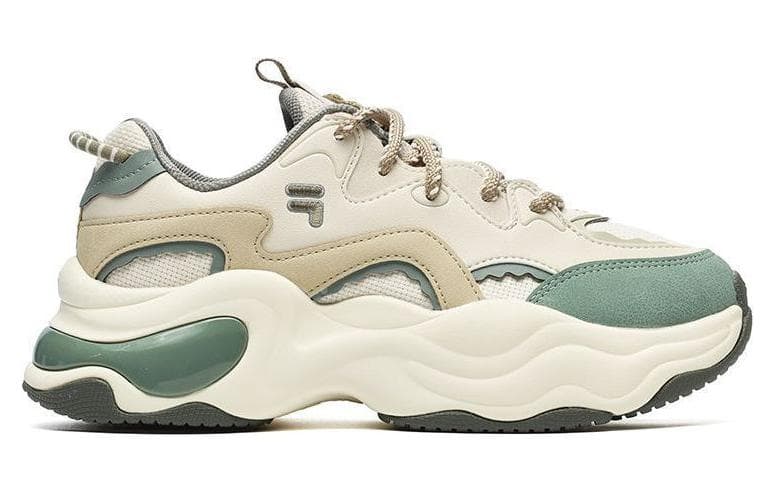 Кроссовки FILA FUSION Bubble, кремово-белые, зеленые, женские