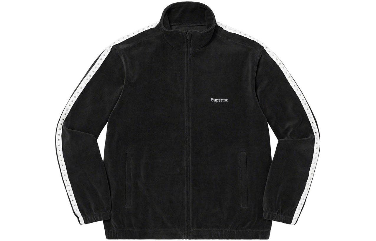Велюровая спортивная куртка Supreme с заклепками