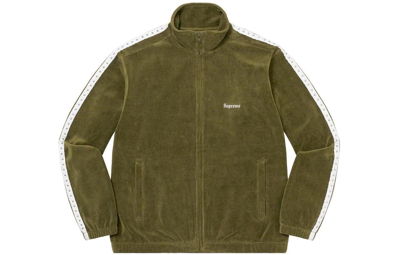 Велюровая спортивная куртка Supreme с заклепками