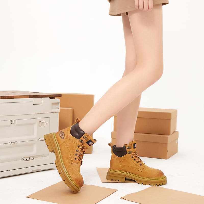Минималистичные универсальные короткие ботинки на платформе Dickies, женские земляные желтые ботинки