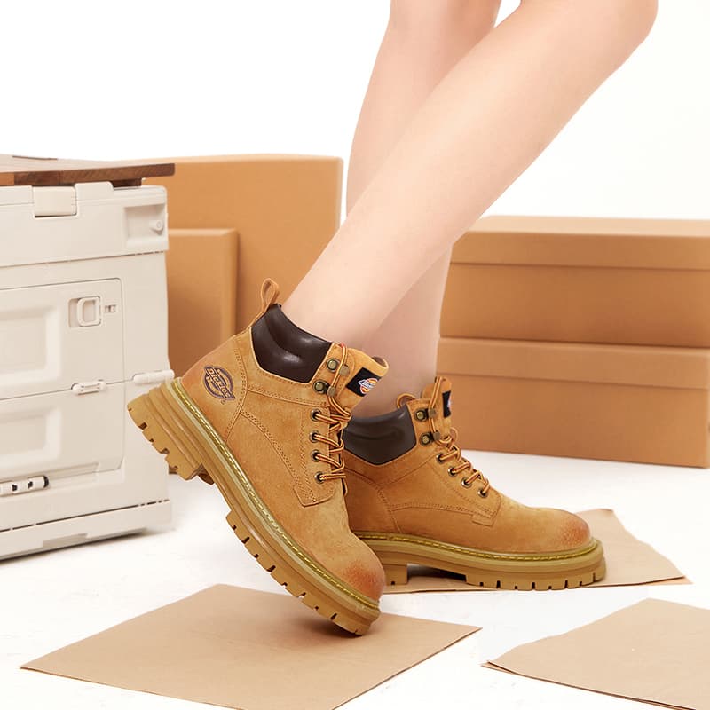 Минималистичные универсальные короткие ботинки на платформе Dickies, женские земляные желтые ботинки