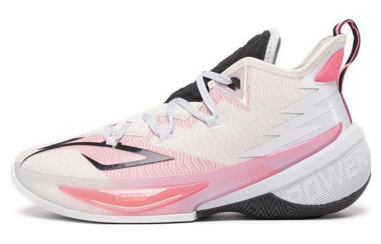LiNing Power 9 Premium Abrasion Resistant Breathable Mid Top Basketball Shoes Men's White Pink