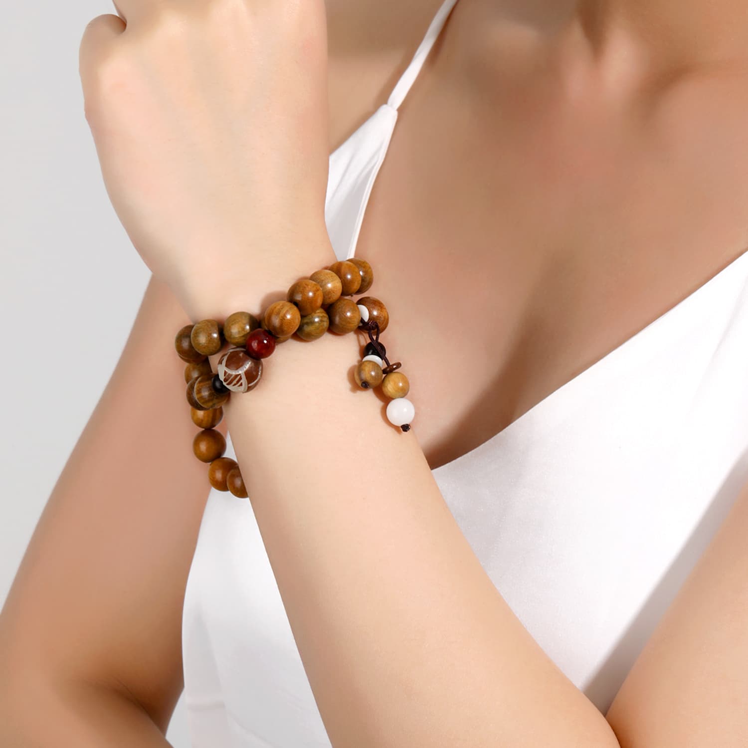 AWD деревянные браслеты из зеленого сандалового дерева унисекс