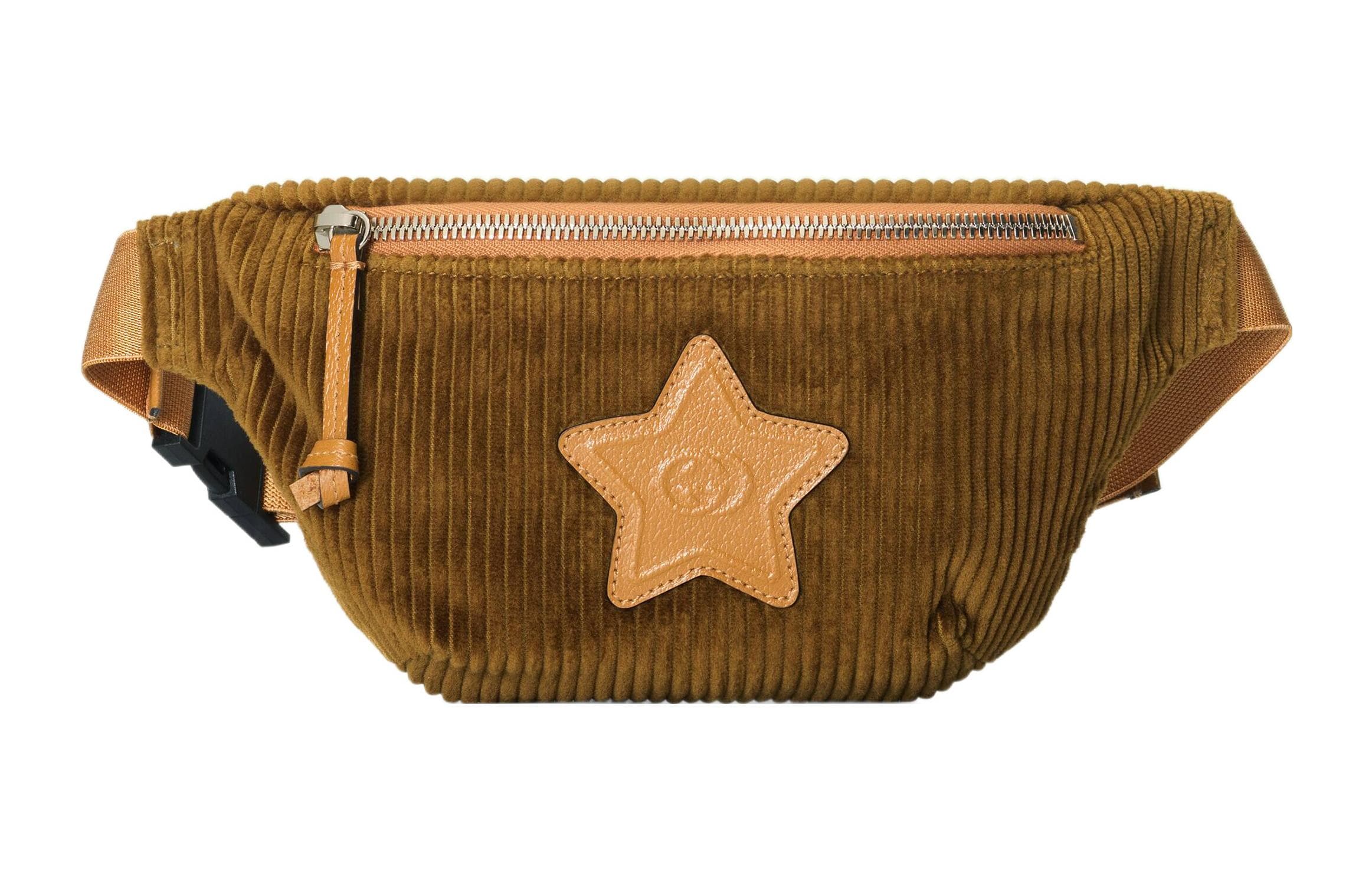 GUCCI Corduroy With Leather Decoration Fanny Pack, Sling Bag, Kids' Bag Regular Kids' Brown