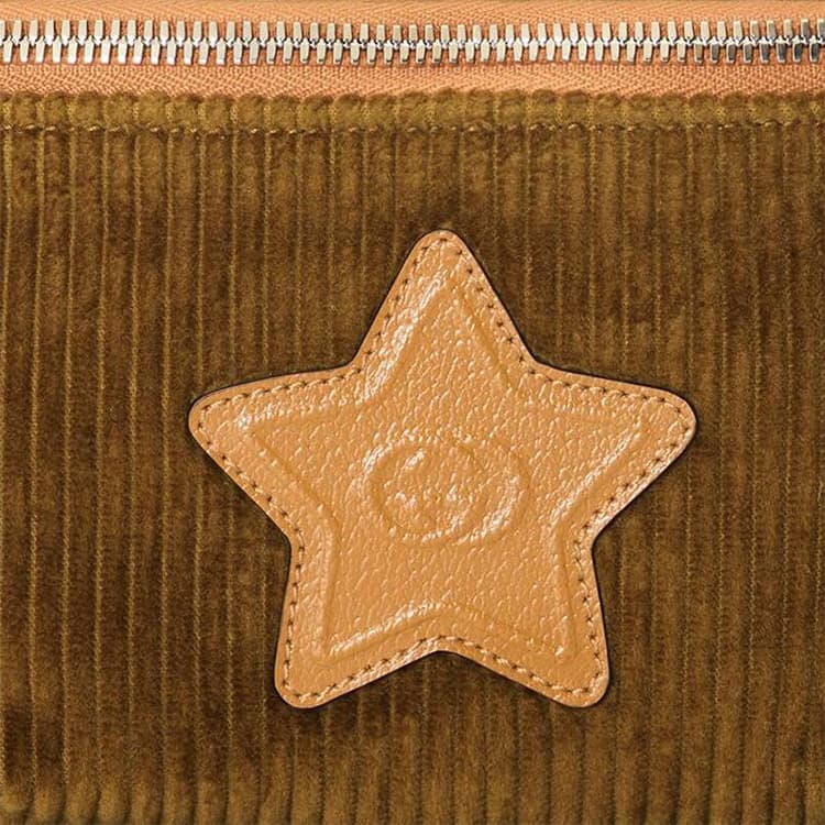 GUCCI Поясная сумка из вельвета с кожаным декором, слинг-сумка, детская сумка Обычный детский Коричневый