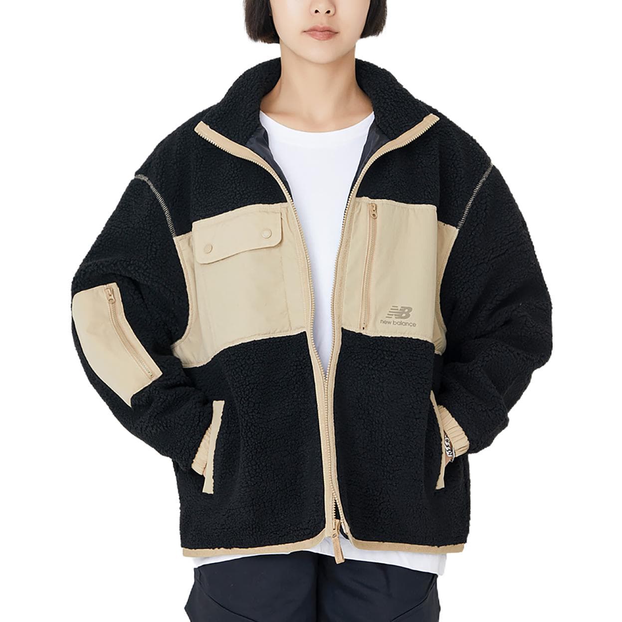 Женское бархатное пальто New Balance, черное