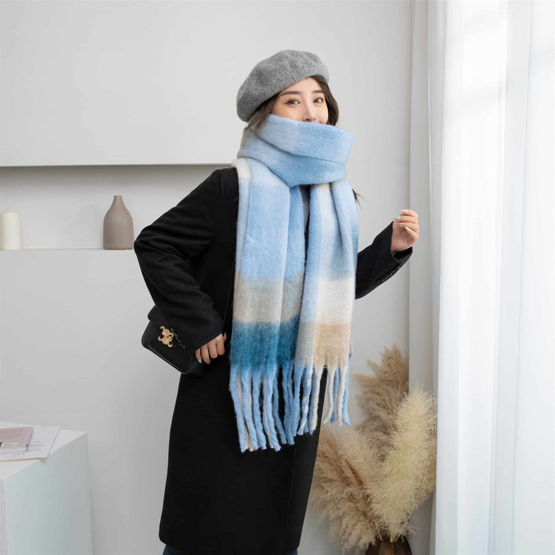 BAIJUAN акриловые вязаные шарфы унисекс