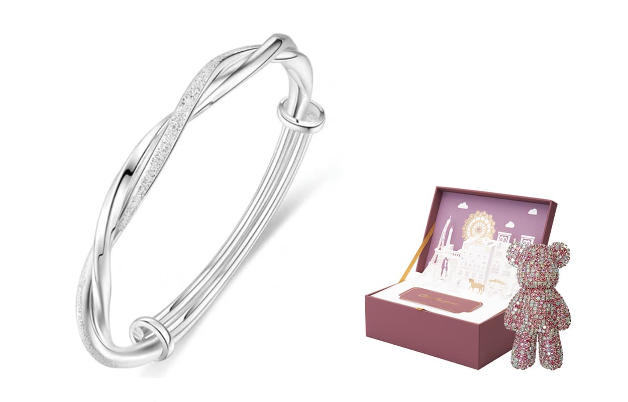 WEST ISLAND Медные браслеты женские серебристо-белые