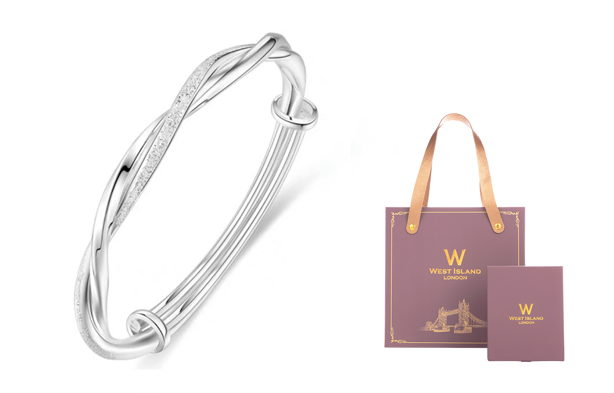 WEST ISLAND Copper Bangles Women's Silver White