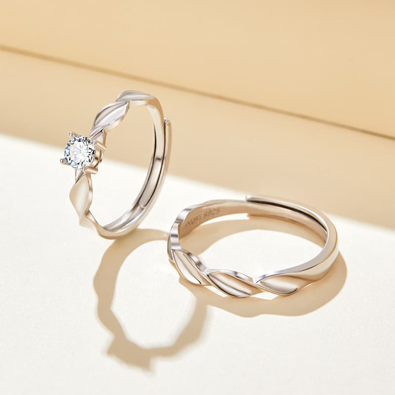 DAISY BEAUTY S999 Изящные серебряные парные кольца унисекс