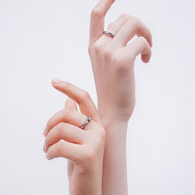 DAISY BEAUTY S999 Изящные серебряные парные кольца унисекс