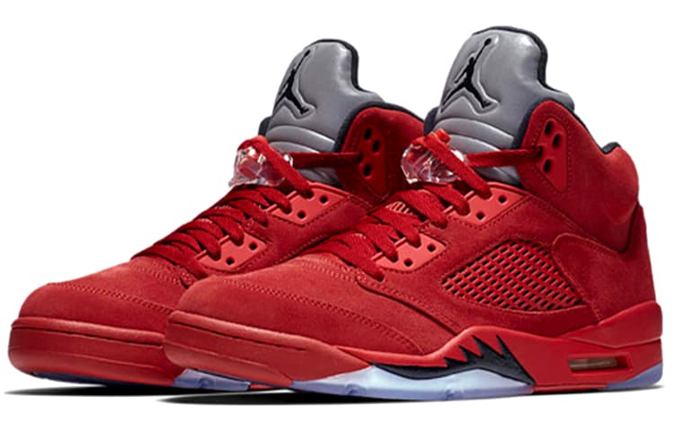 Jordan 5 Retro Красные замшевые кроссовки