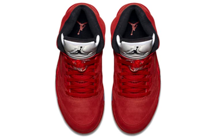 Jordan 5 Retro Красные замшевые кроссовки