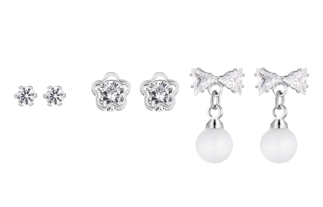 Clect S925 Серебряные серьги-гвоздики женские серебряные