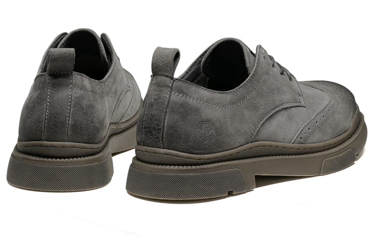 LEAVELAND Повседневная кожаная обувь Мужские низкие кеды цвета хаки/серый