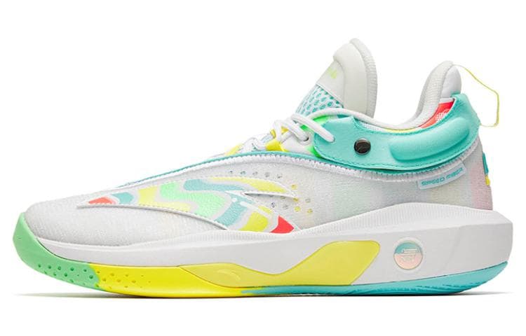 Anta KT8 KT 8 амортизирующие противоскользящие и износостойкие высокие баскетбольные кроссовки мужские белые синие Looney PE