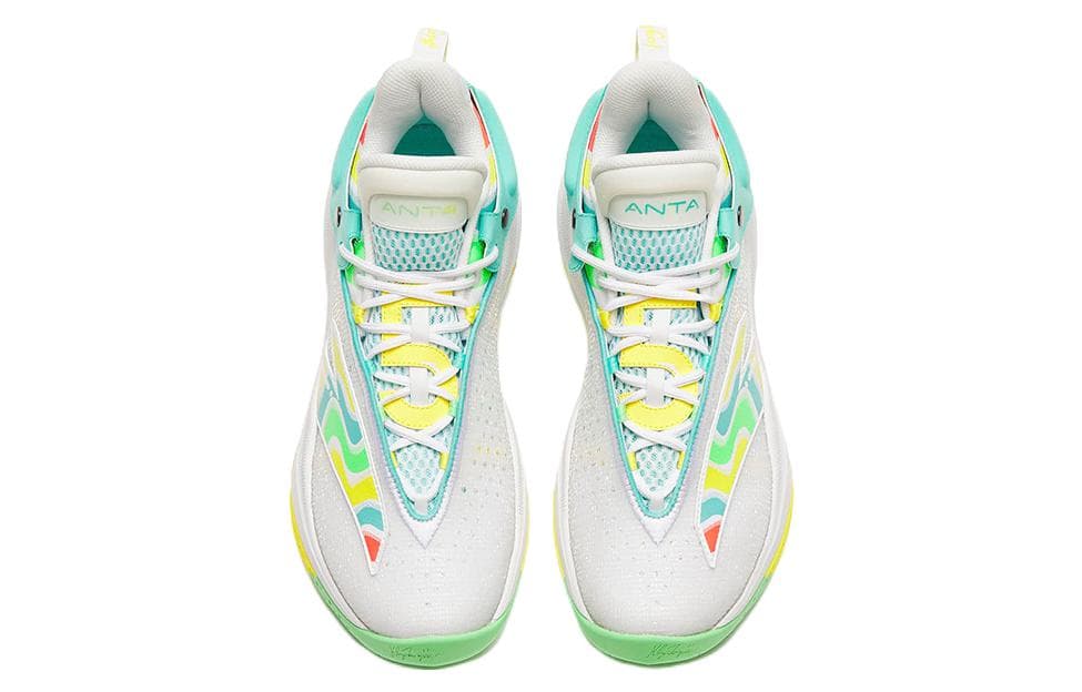 Anta KT8 KT 8 амортизирующие противоскользящие и износостойкие высокие баскетбольные кроссовки мужские белые синие Looney PE