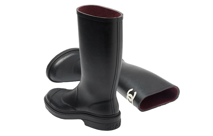 Резиновые резиновые сапоги CHANEL, черные женские