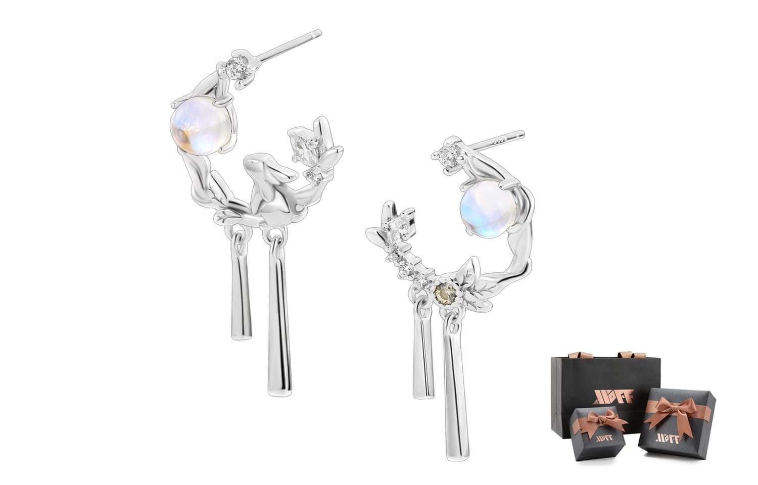XXOFF 925 Sterling Silver Earrings Women's Silver White