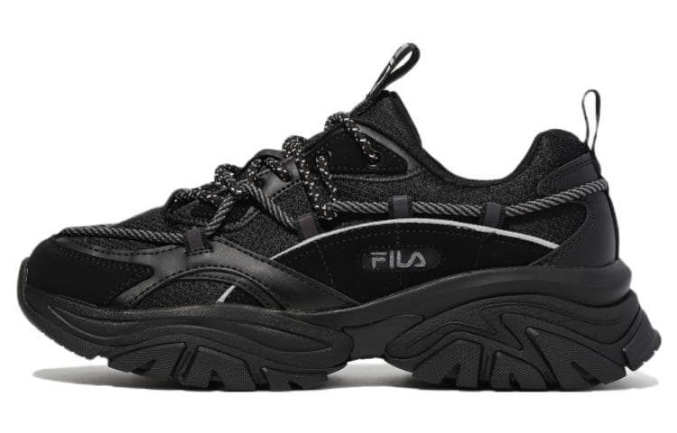 FILA Durable Breathable Low-Top Casual Shoes Unisex Black Korean Style