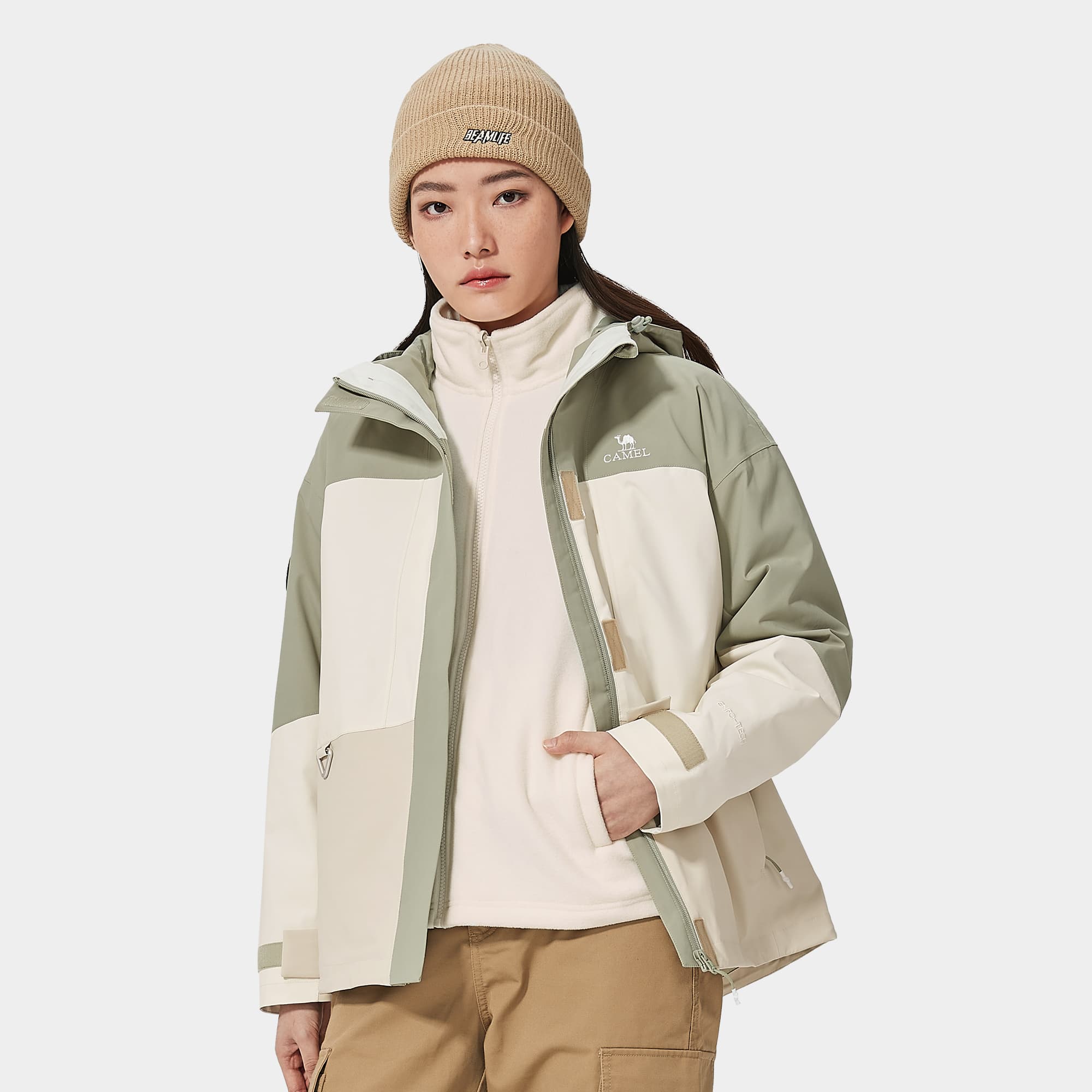 Женская водонепроницаемая, ветрозащитная, дышащая и тепловая ветровка Panda Collection