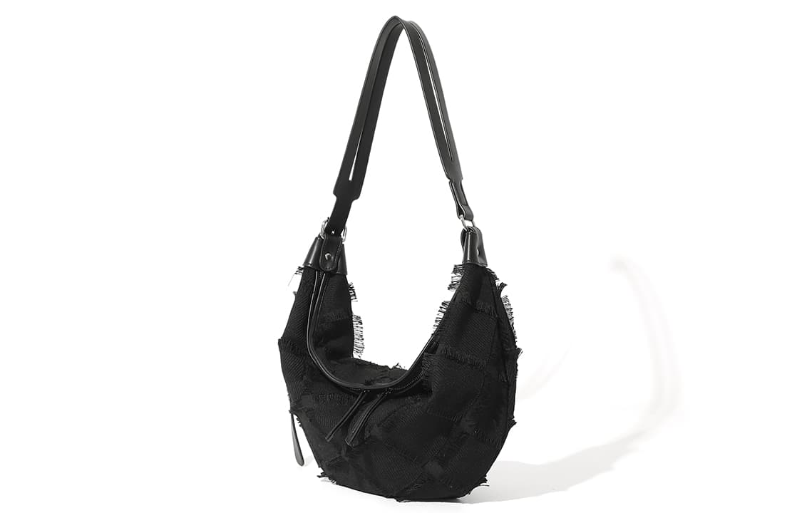 Тканевая полукруглая сумка через плечо MASTER CANVAS, сумка через плечо с клецками, обычная женская, черная