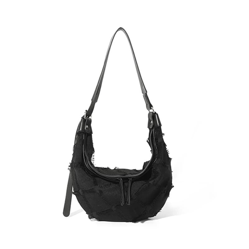 Тканевая полукруглая сумка через плечо MASTER CANVAS, сумка через плечо с клецками, обычная женская, черная