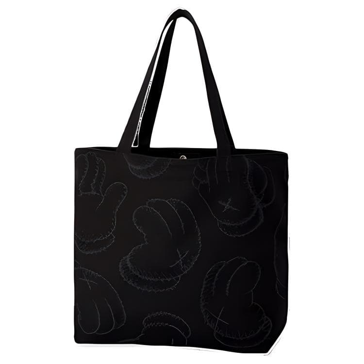 UNIQLO KAWS Collaboration Cotton Canvas Canvas Bag Tote Bag Shopping Bag Shoulder Bag Regular Unisex Black