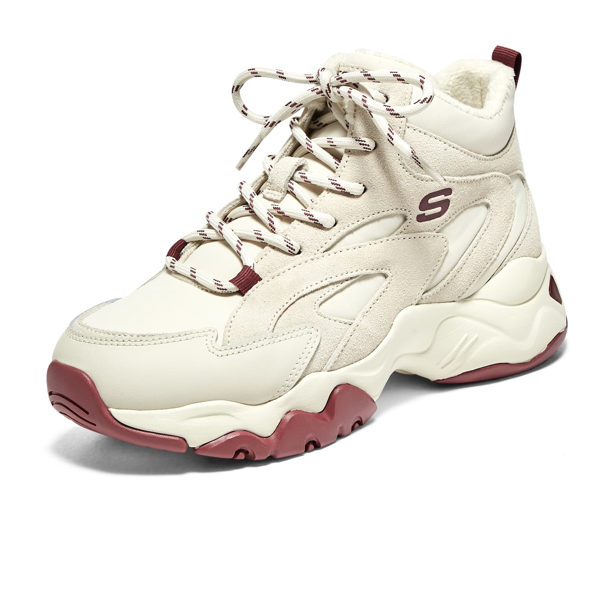 Женские кроссовки Skechers D'lites 3.0 "Белое бордовое"