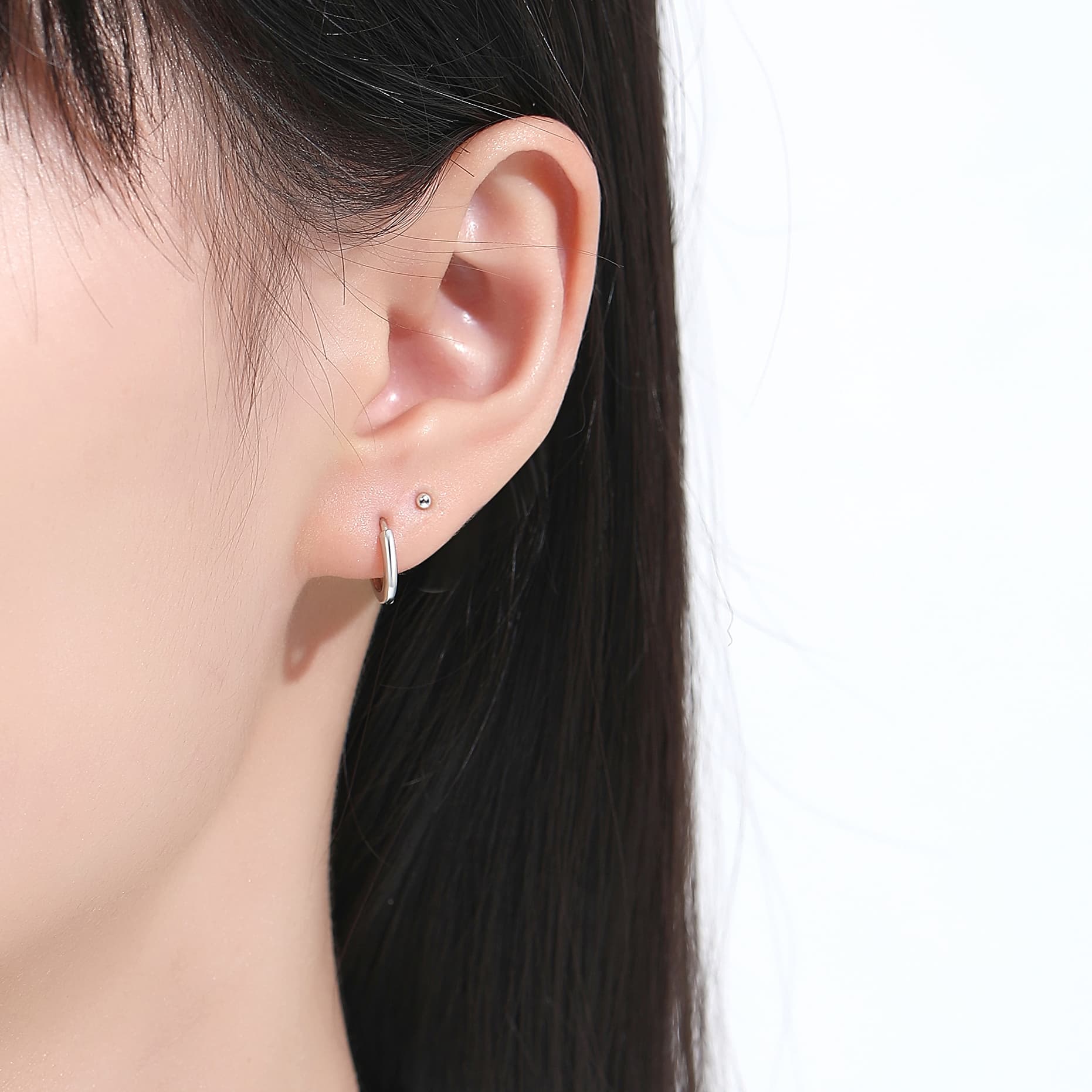 Серьги-гвоздики Love Link из тонкого серебра 999 пробы унисекс, серебристо-белые