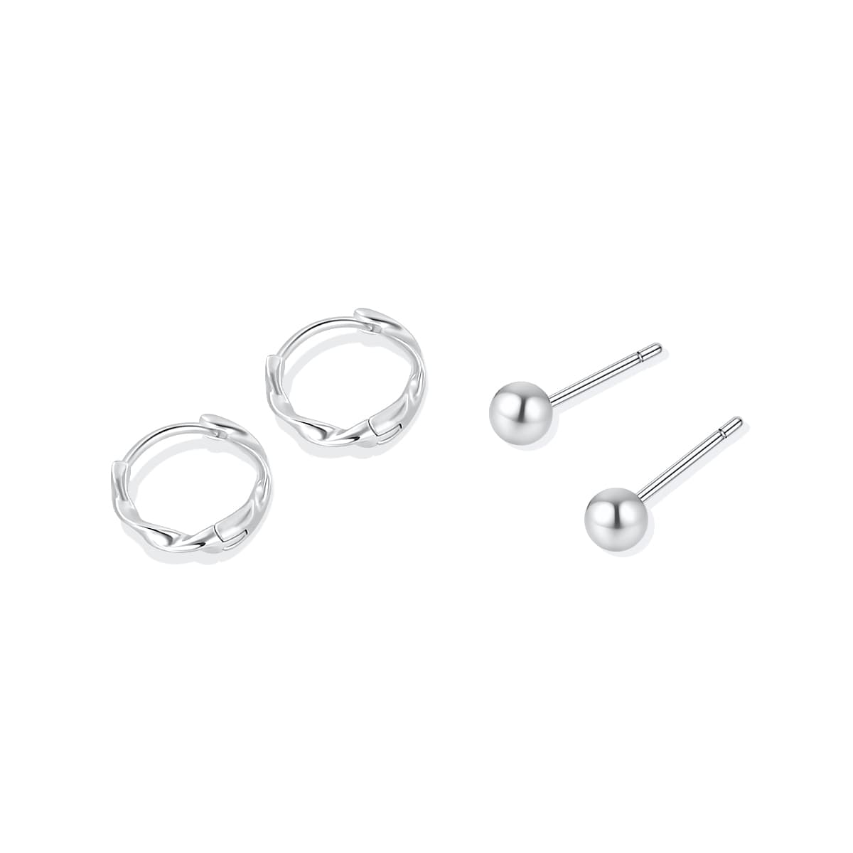 Серьги-гвоздики Love Link из тонкого серебра 999 пробы унисекс, серебристо-белые