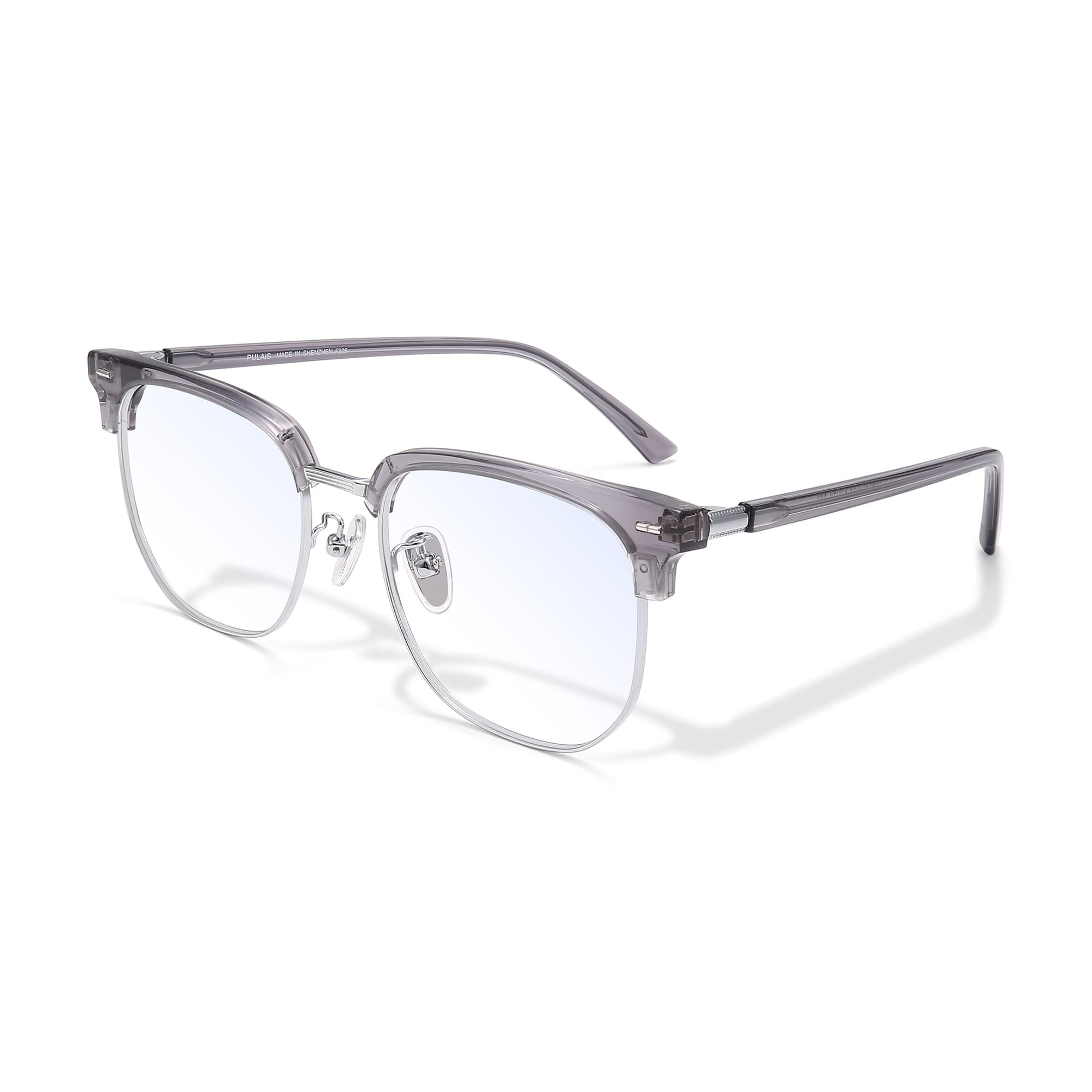 PULAIS Пластинчатая оправа с металлической линией бровей Функциональные очки унисекс