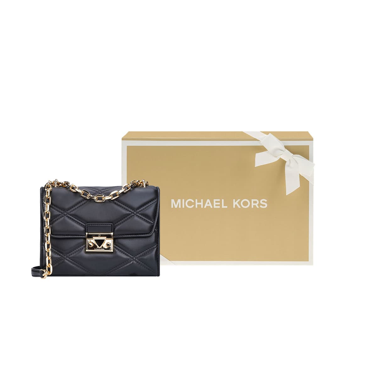 Сумка через плечо MICHAEL KORS из коровьей кожи, сумка через плечо, средняя женская, черная