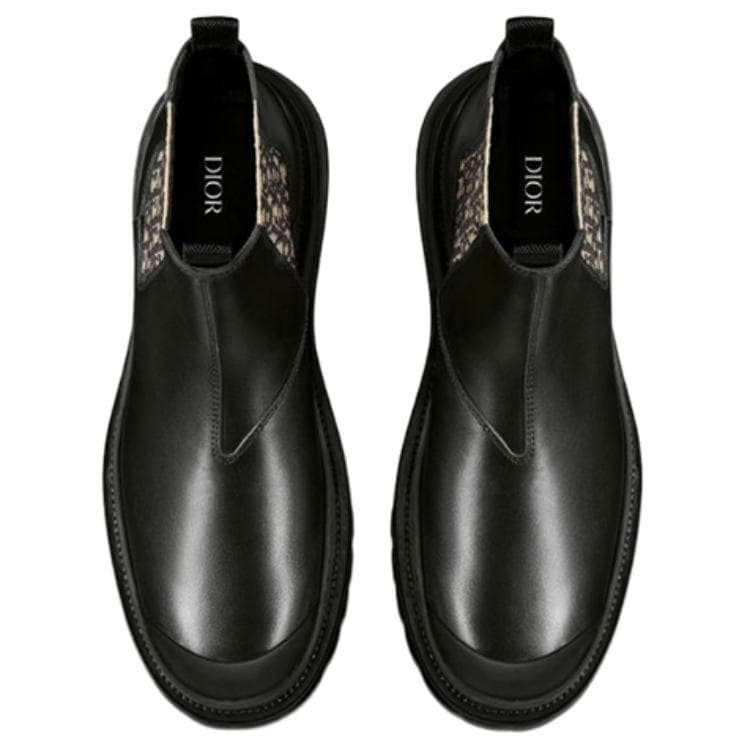 Ботинки челси DIOR Explorer черного, бежевого и черного цвета, мотив DIOR Oblique