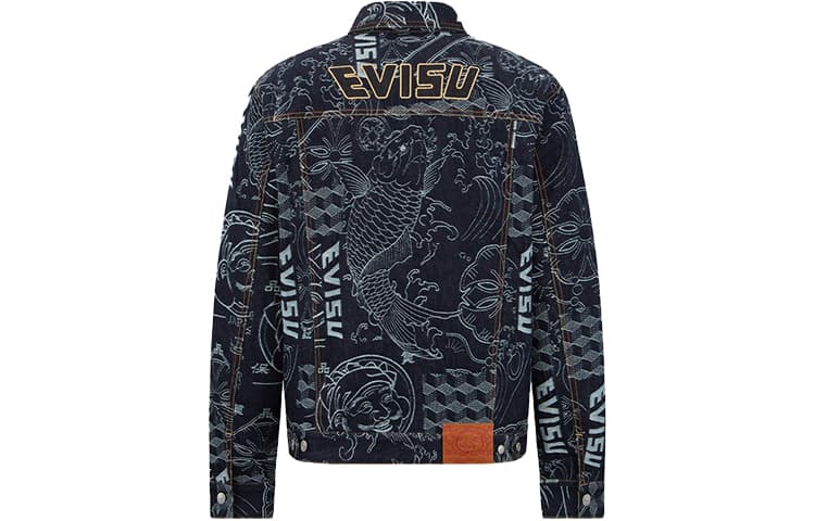 EVISU Джинсовые куртки мужские джинсовые синие
