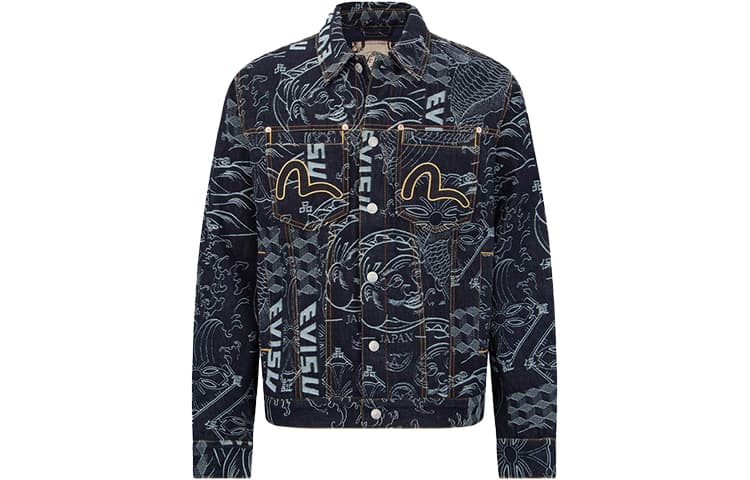 EVISU Denim Jackets Men's Denim Blue