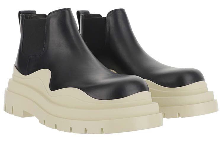 Мужские ботинки челси до щиколотки Bottega Veneta с мягкой подкладкой, бежевые, черные