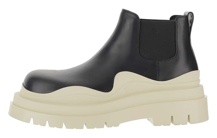 Bottega Veneta Padded Ankle Length Chelsea Boots Men's Beige Black