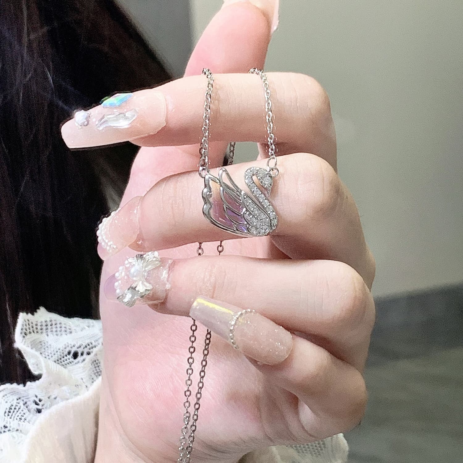 OSSINMI S925 Серебряные ожерелья женские