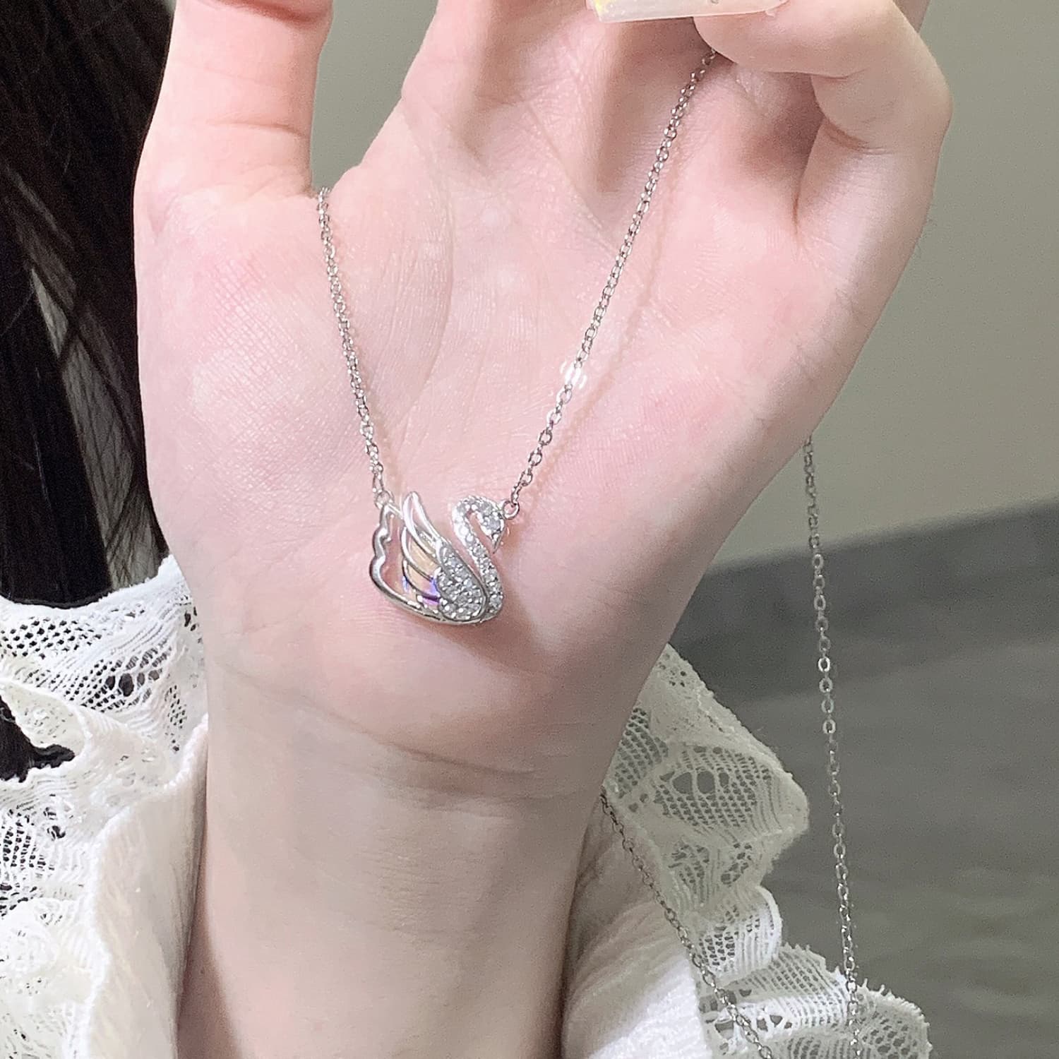 OSSINMI S925 Серебряные ожерелья женские