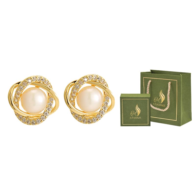 SENDME Freshwater Pearl Stud Earrings Women's