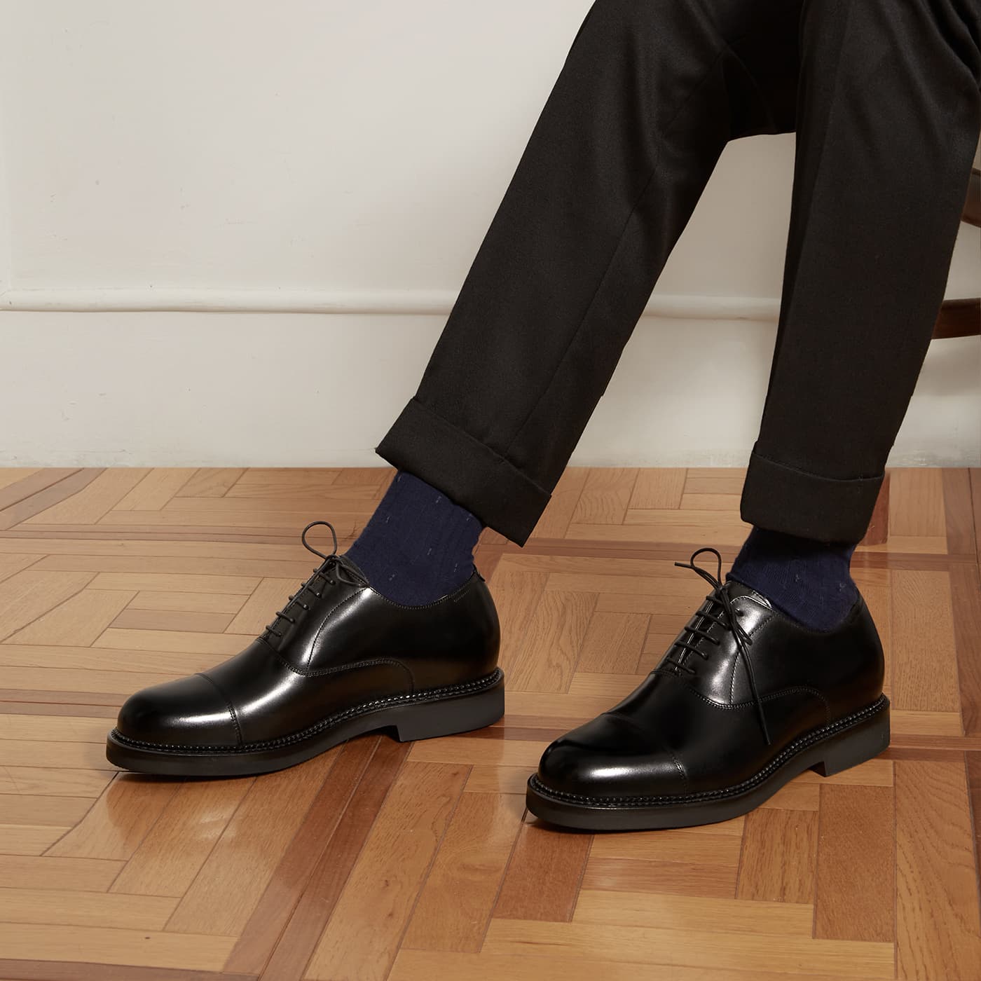 THOM WILLS Британские деловые блестящие оксфорды Классические туфли мужские черные