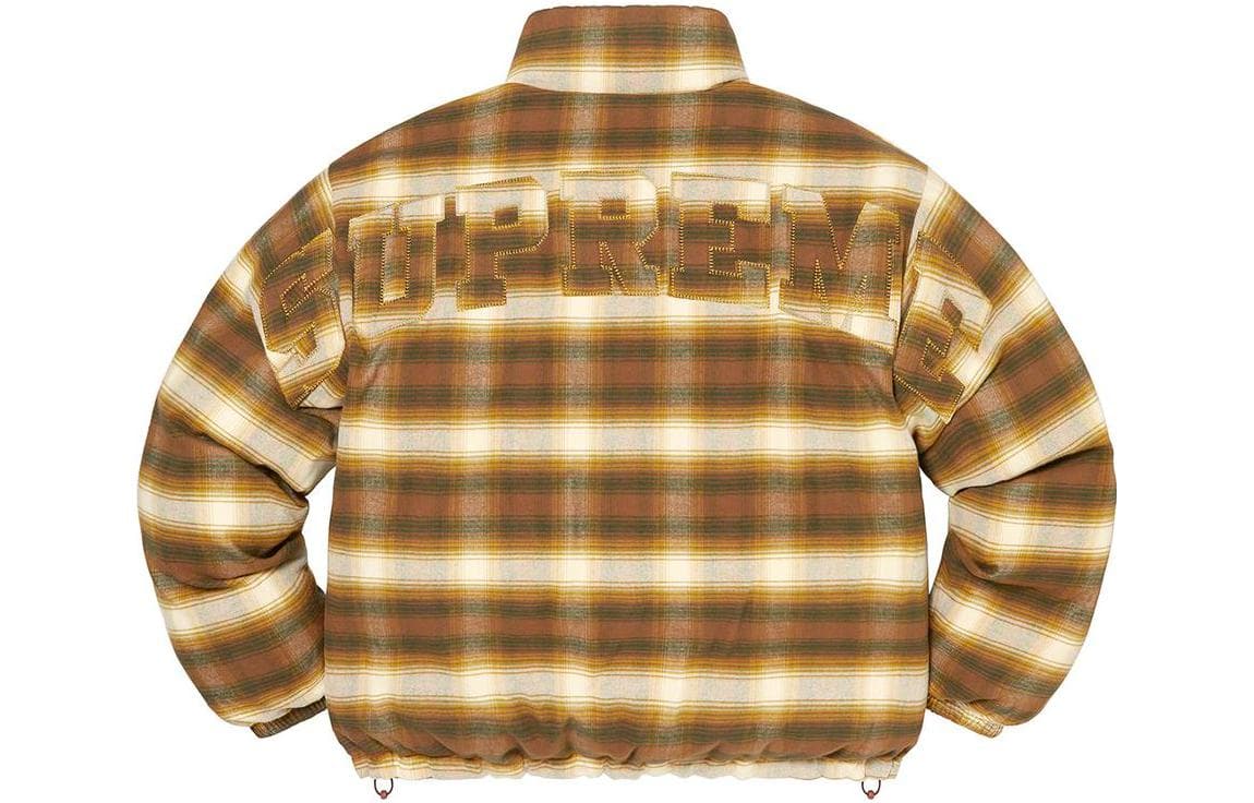 Двусторонняя фланелевая куртка-пуховик Supreme